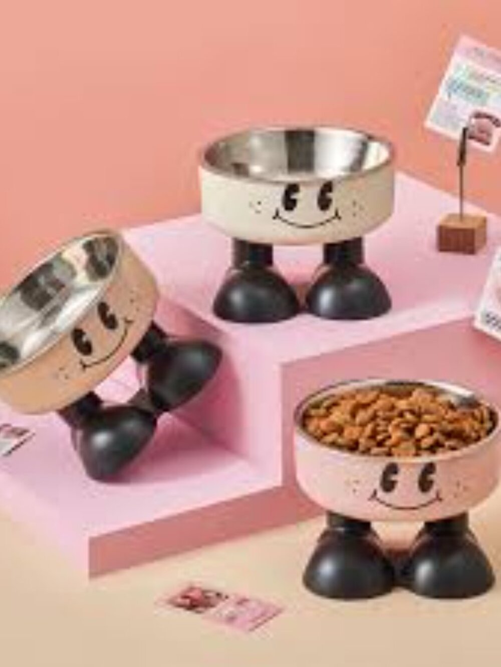 NIB High Leg Bowl for Pets - Pink Set of 2